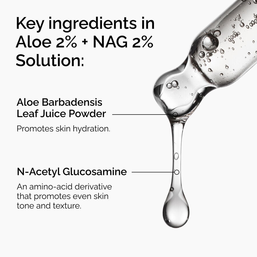 Ingredients of the Aloe 2% + NAG 2% Solution